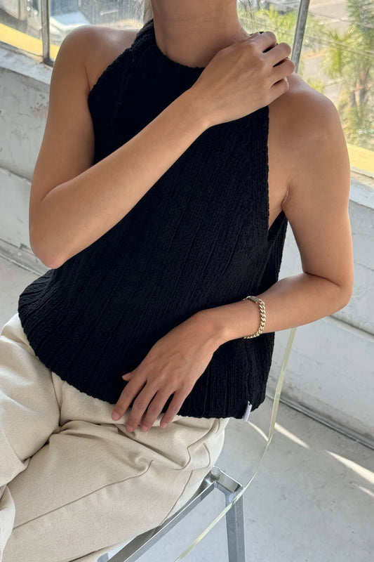Le Bon Shoppe Claire Cotton Sweater Tank, Black