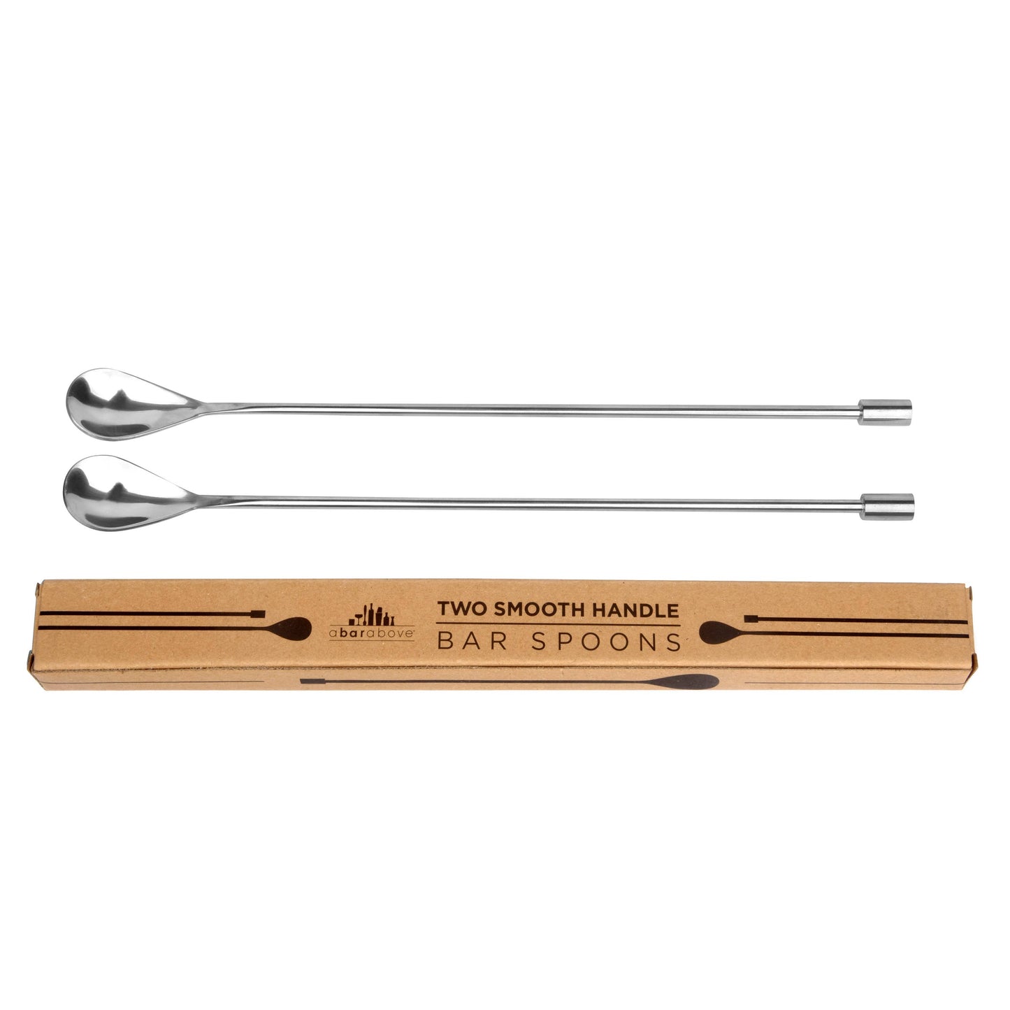 A Bar Above Stainless Bar Spoons, Smooth Handle, Set of 2