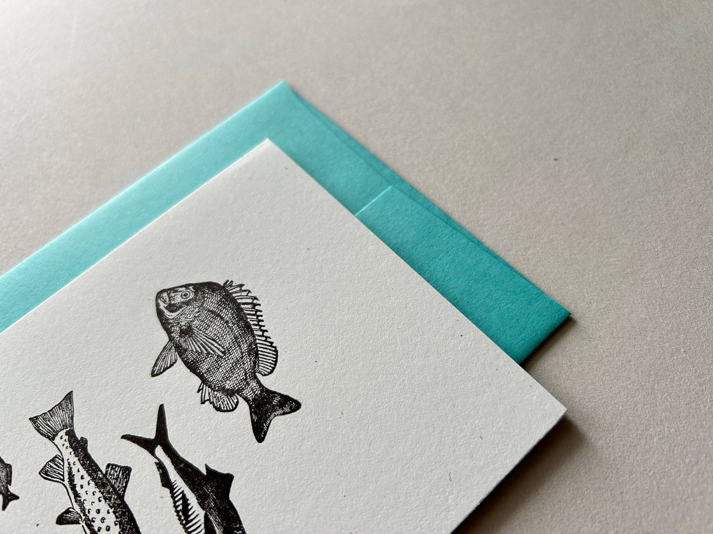 Runaway Press Letterpress Card, Nature Series: Fish, Trout, Bluegill