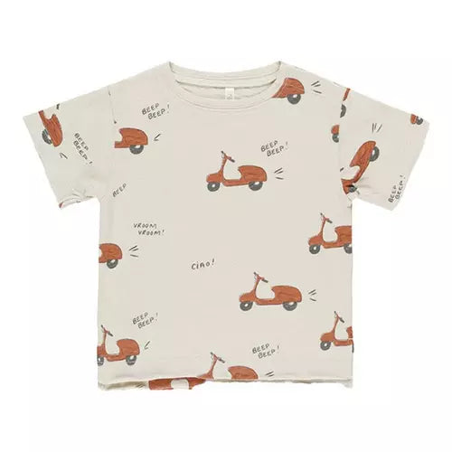 Rylee + Cru Raw Edge Tee, Stone Moped