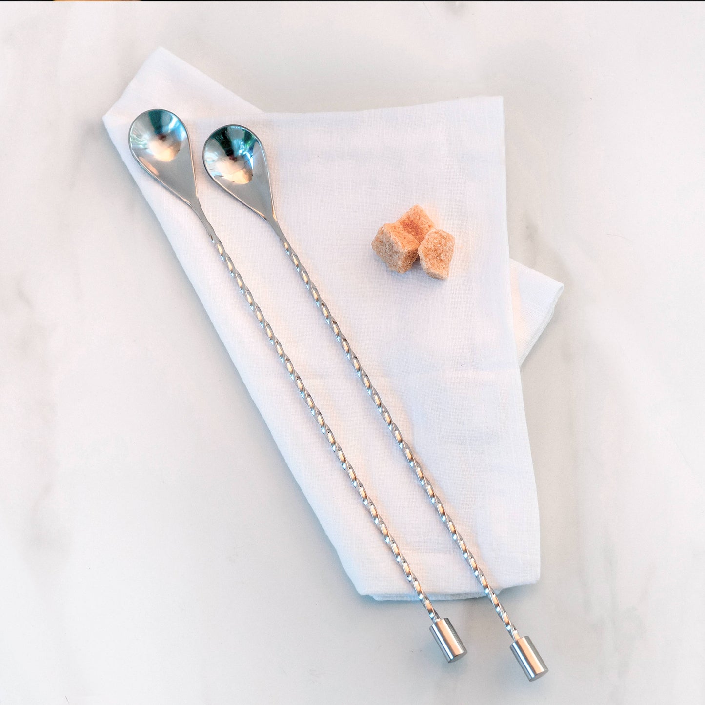 A Bar Above Stainless Bar Spoons, Spiral Handle, Set of 2