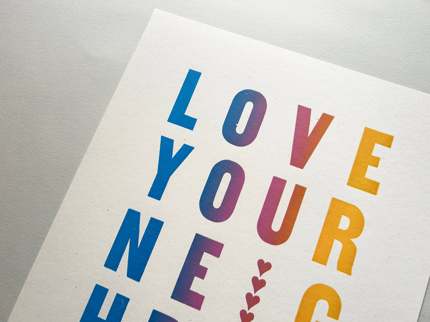 Runaway Press 11x14 Letterpress Print, Love Your Neighbor