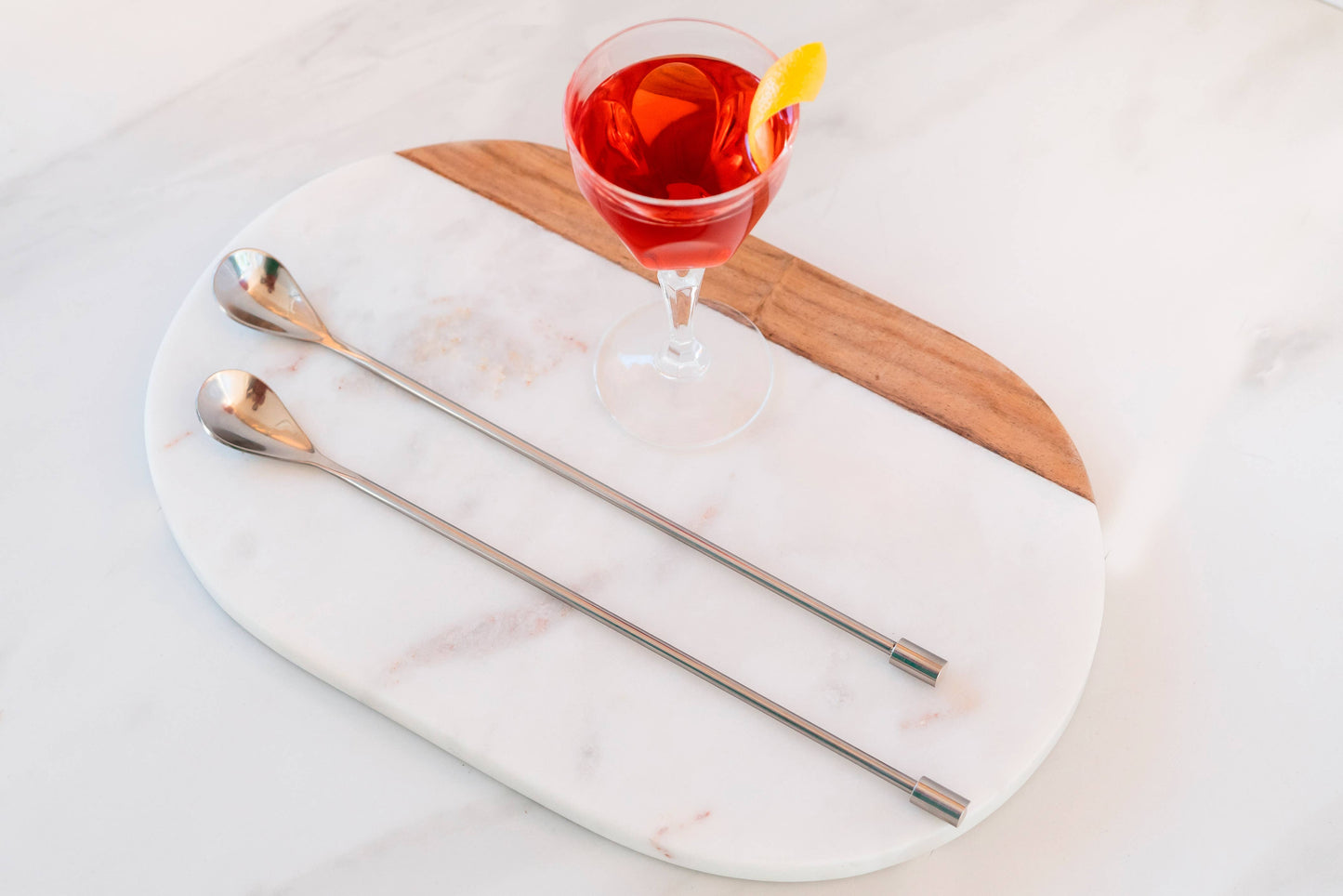 A Bar Above Stainless Bar Spoons, Smooth Handle, Set of 2