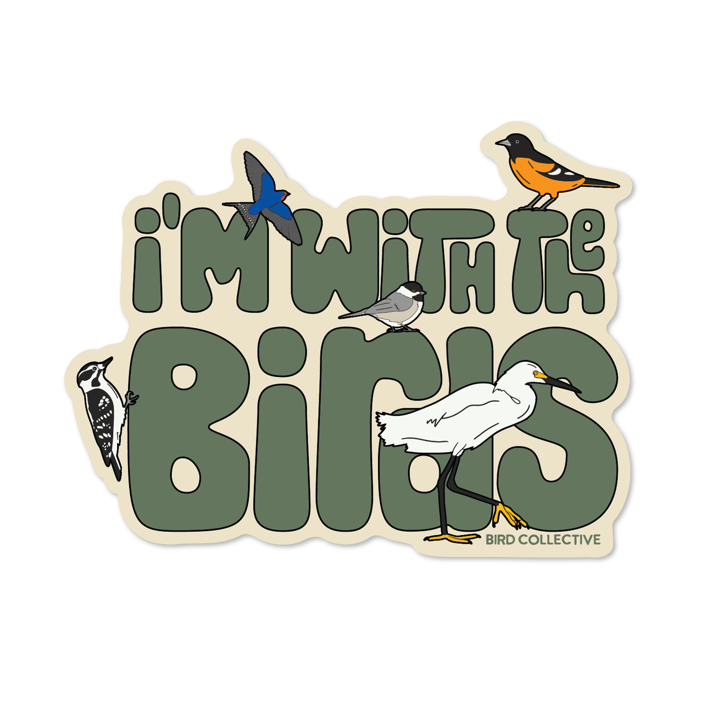 Bird Collective I'm With The Birds Sticker