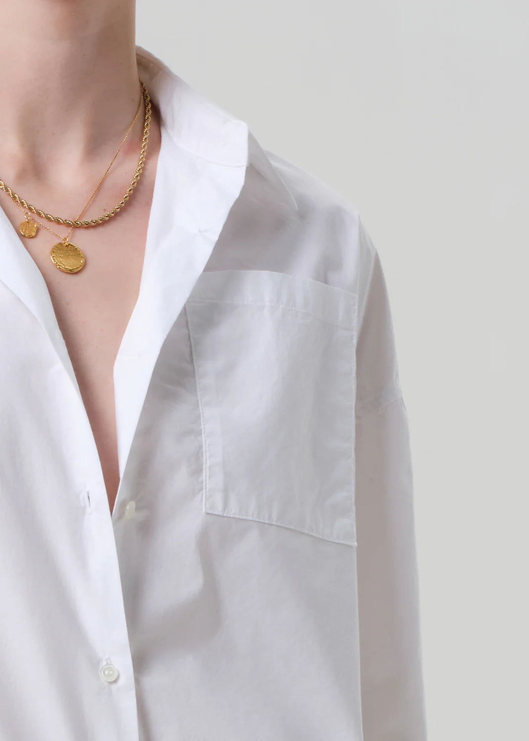 Citizens Of Humanity Frances Cropped Cape Button Up in Optic