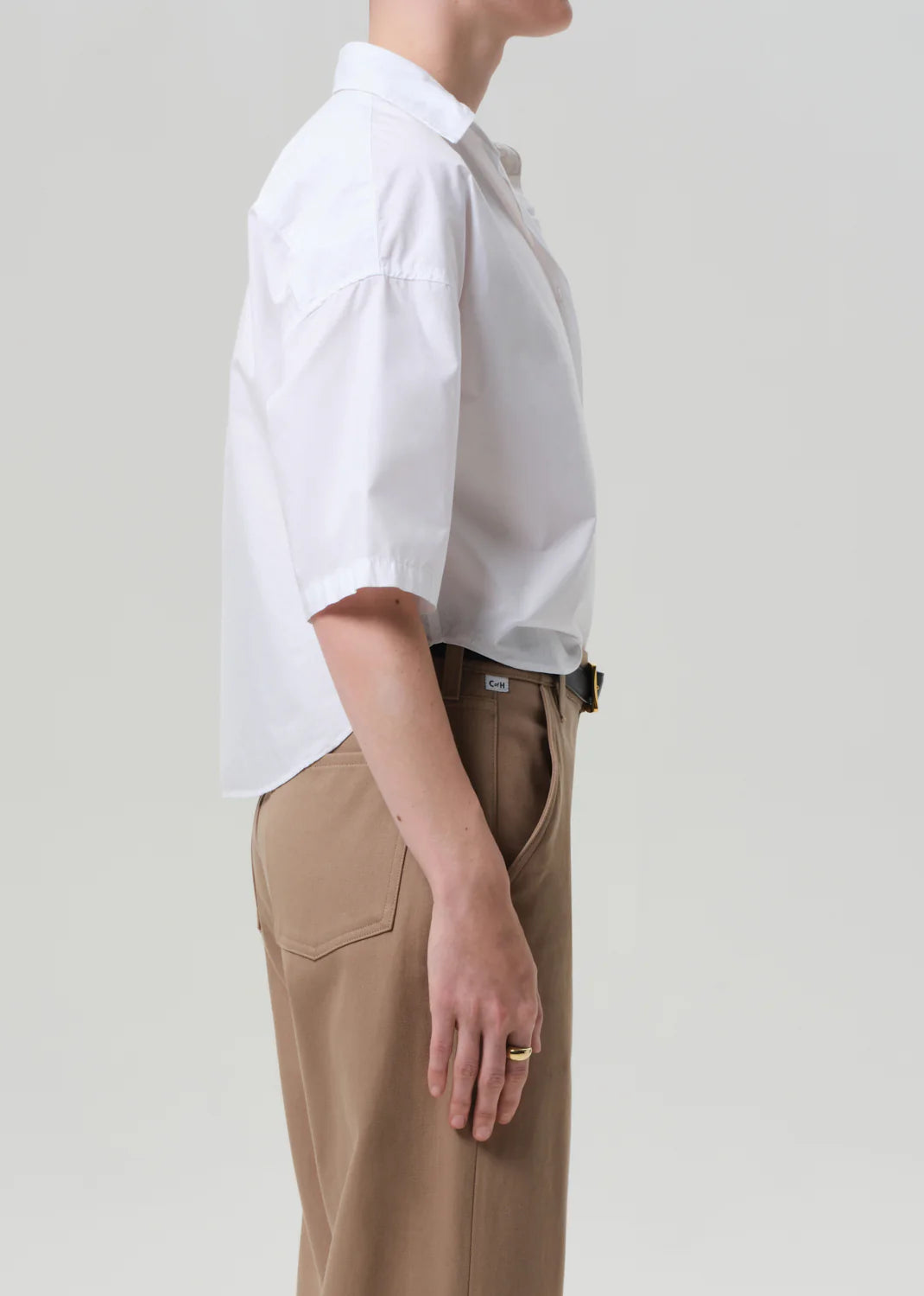 Citizens Of Humanity Frances Cropped Cape Button Up in Optic