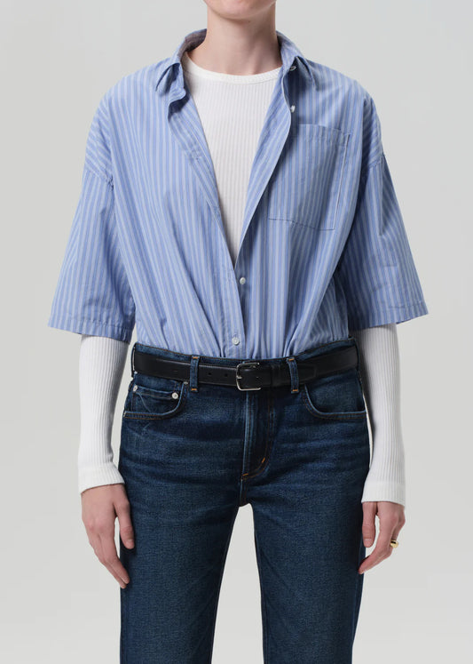 Citizens of Humanity Frances Cropped Cape Button Up in Kindred