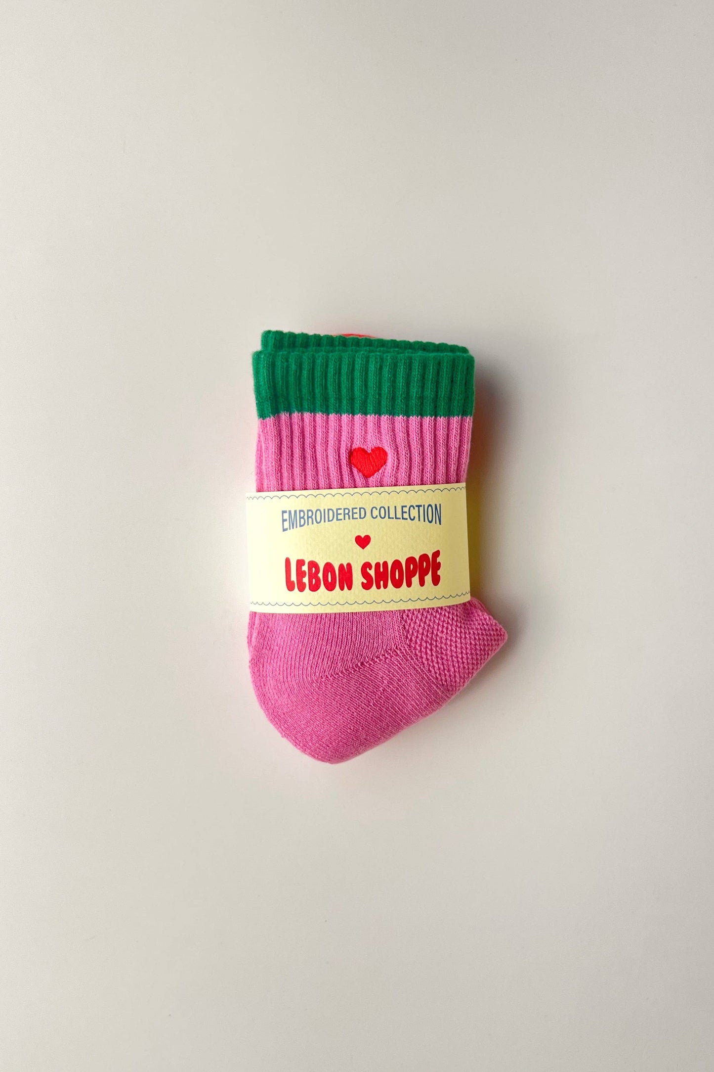 Le Bon Shoppe Embroidered Color Block Girlfriend Socks