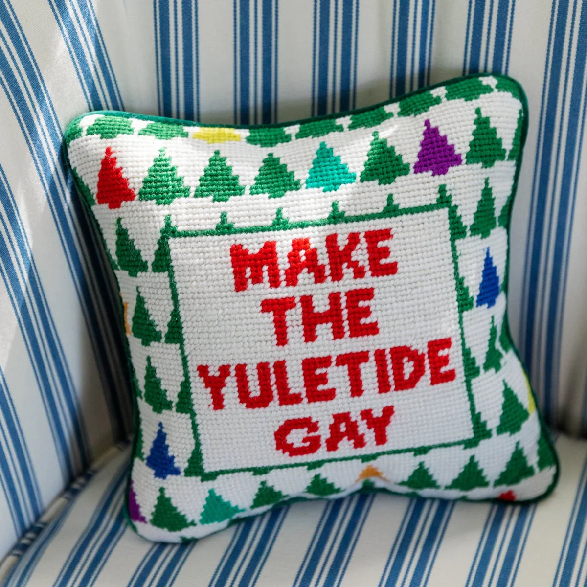 Furbish  Needlepoint Pillows - Multiple Options