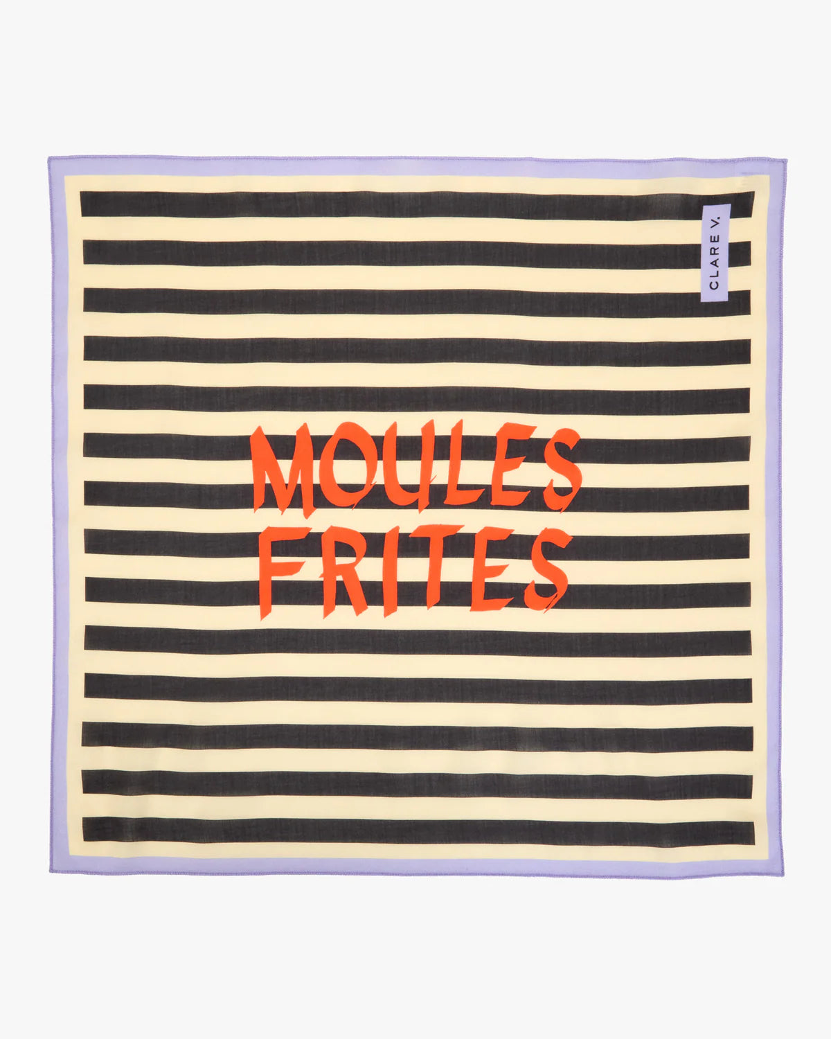 Clare V Bandana Moules Frites, Sand/Black