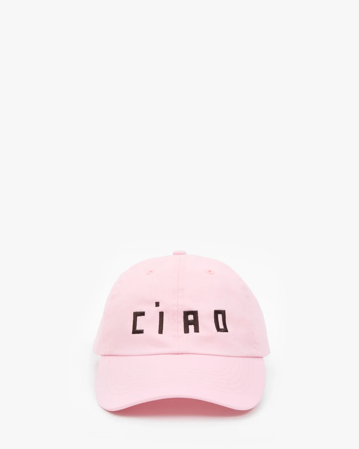 Clare V Baseball Hat, Embroidered Ciao Light Pink