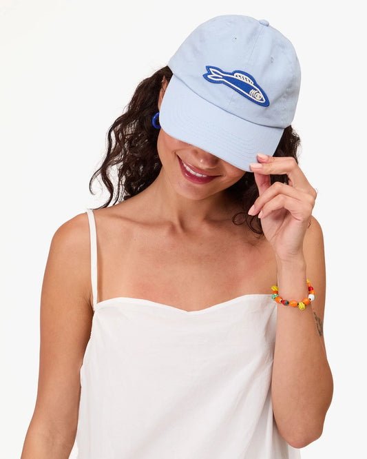 Clare V Baseball Hat sardine Patch, Baby Blue