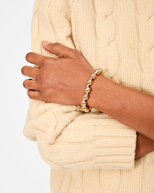 Clare V Beaded Strand Bracelet, Gold