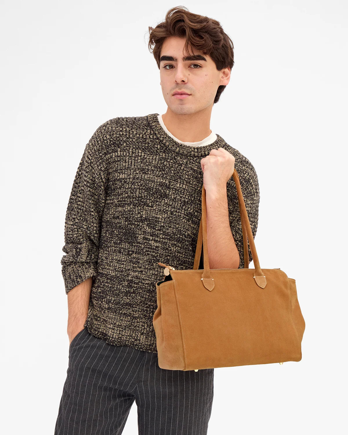 Clare V Beatrice, Suede, Caramel