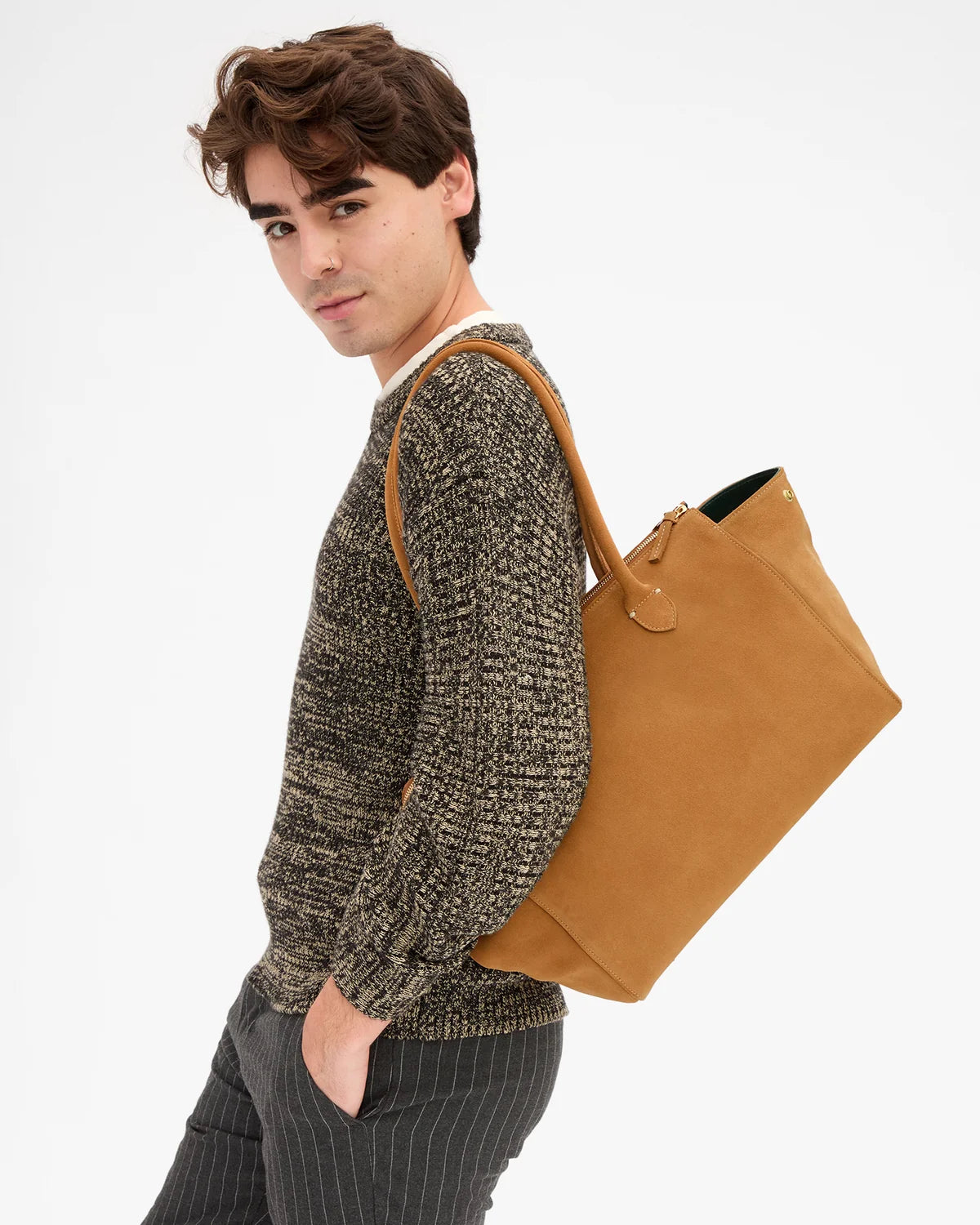 Clare V Beatrice, Suede, Caramel