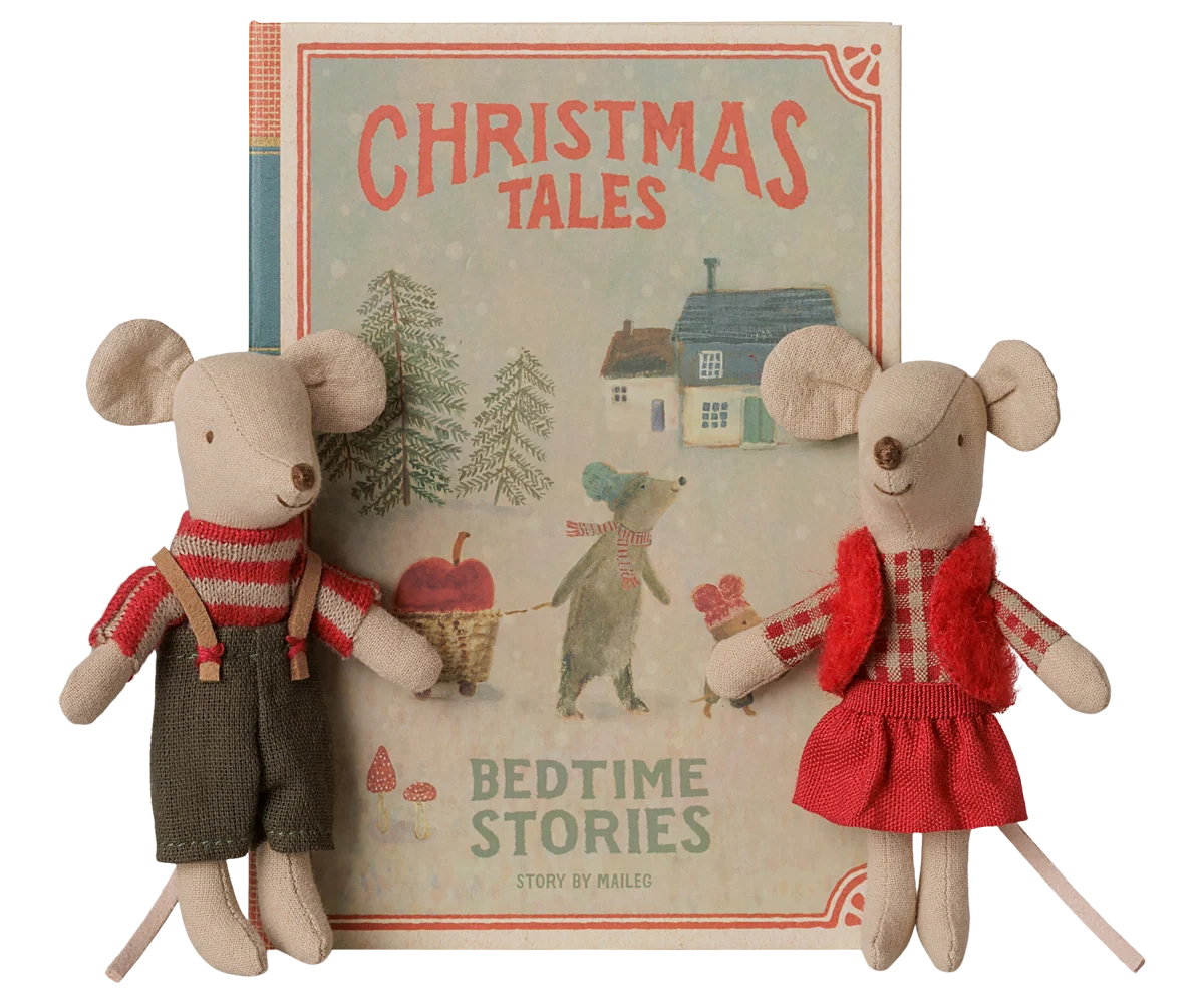 Maileg Christmas Twin Mice, Little Sister and Little Brother
