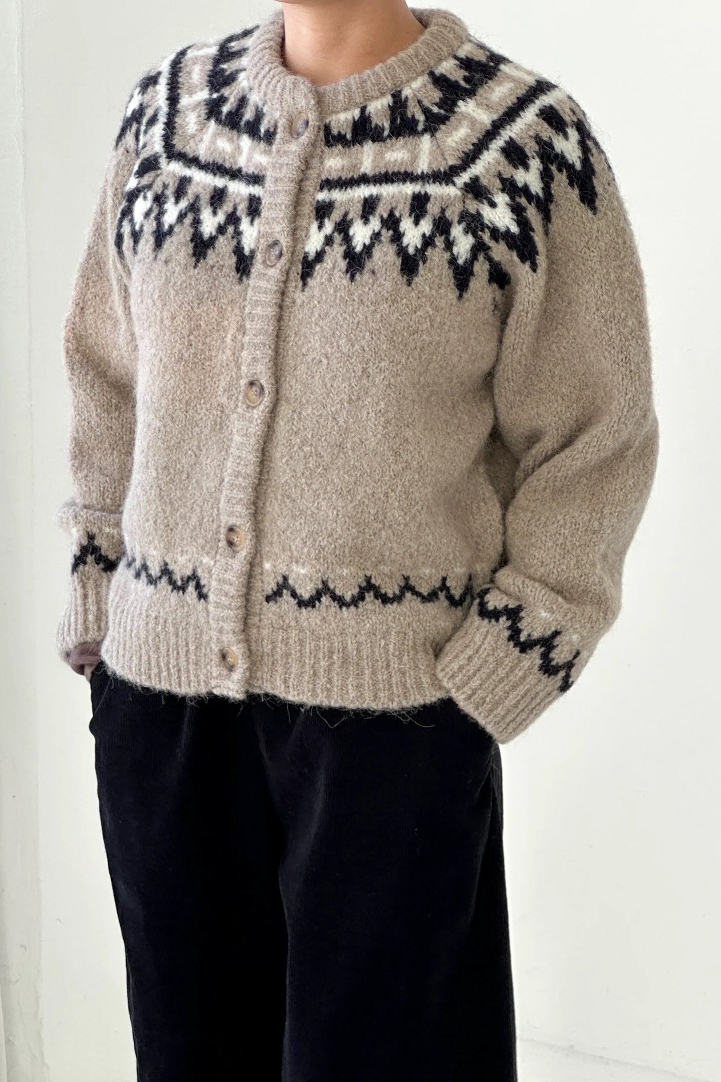 Le Bon Shoppe Alpaca Cabin Cardigan, Beige