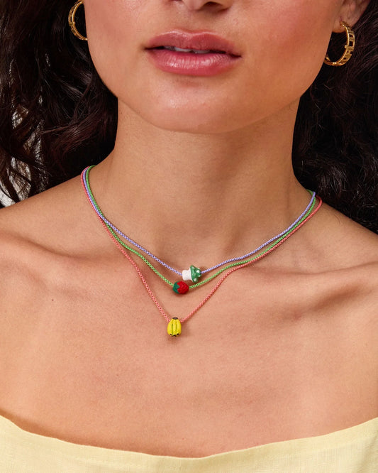 Clare V Ceramic Bead Necklace Set, Multi Color