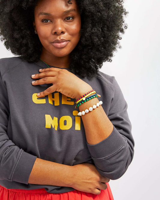 Clare V Bracelet Freshwater Pearl, Cream