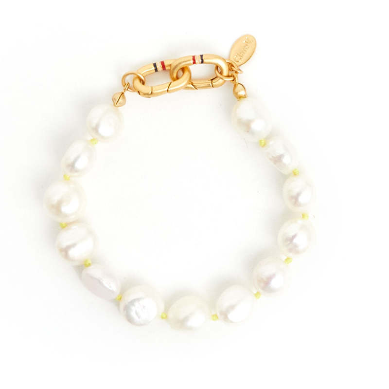 Clare V Bracelet Freshwater Pearl, Cream