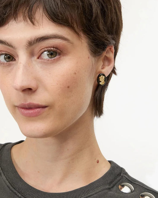 Clare V Cameo Stud Earrings