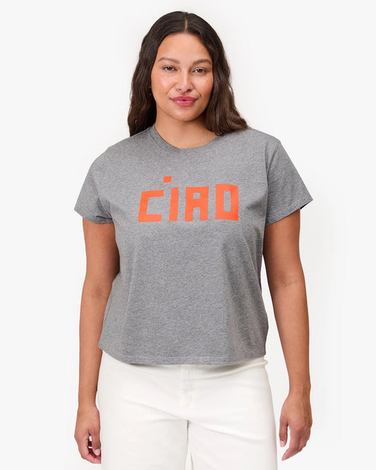 Clare V Classic Tee Block Ciao, Grey/ Melange