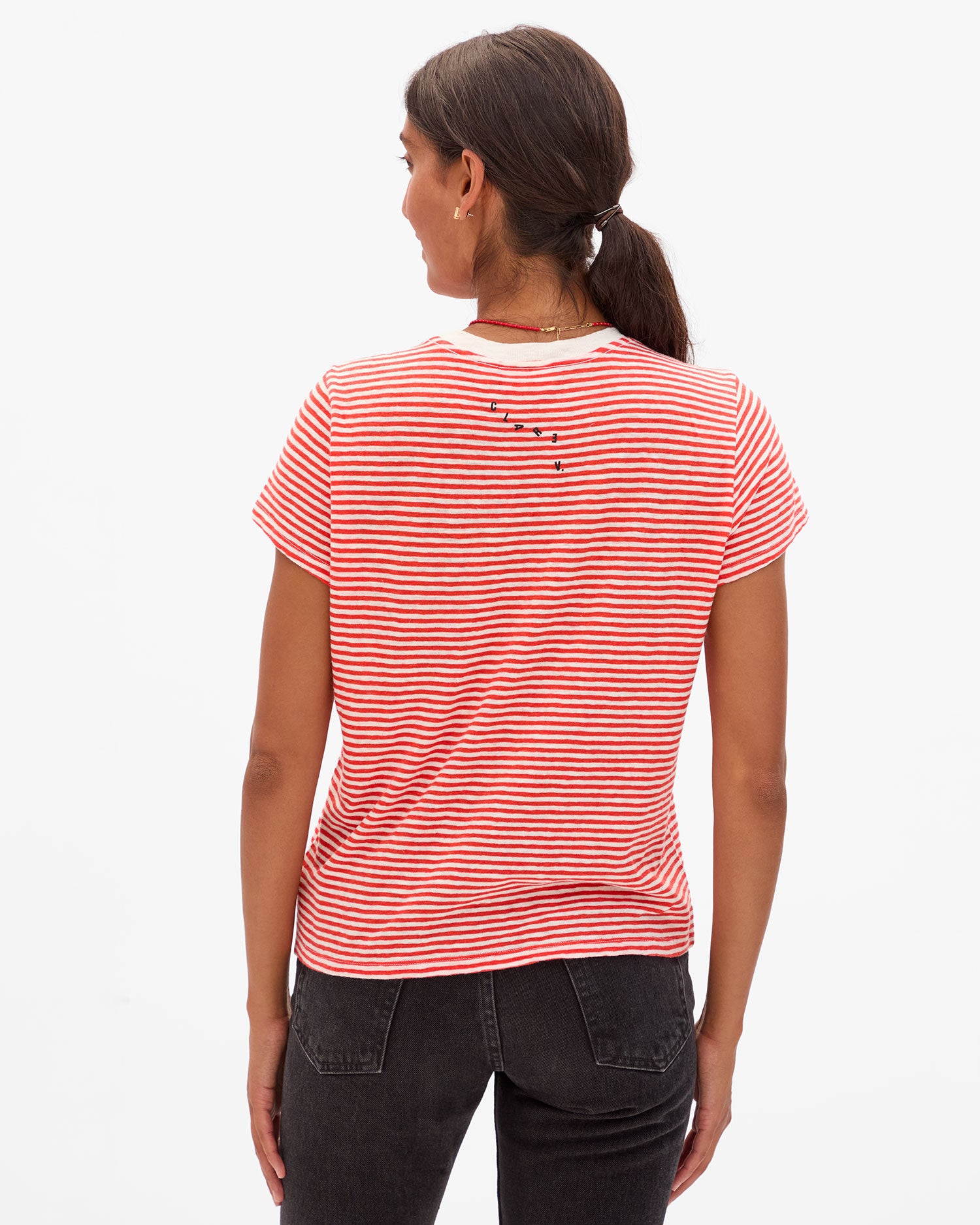 Classic Tee - Cotton/Linen Mini Stripe