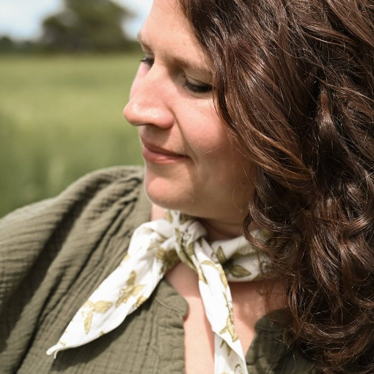 Rebecca Deneau Trillium Hand Block Printed Bandana