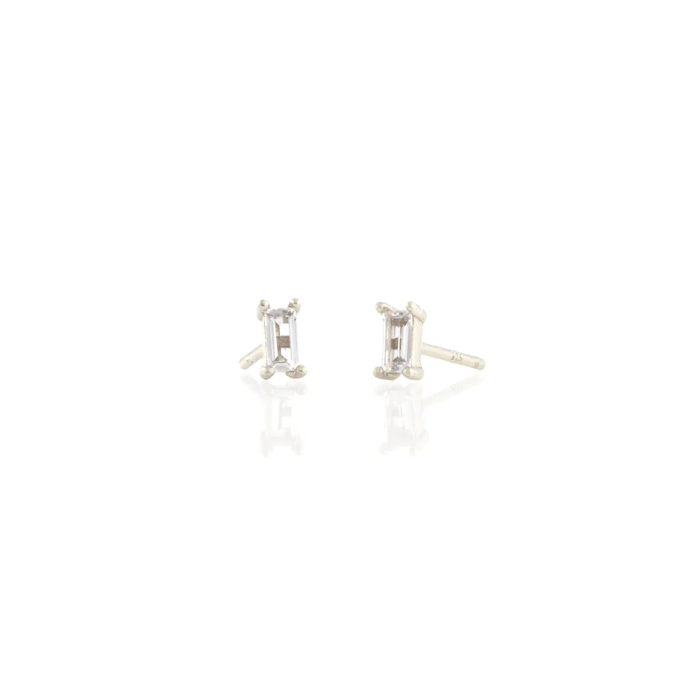 Kris Nations White Topaz Baguette Stud Earrings - Multiple Options