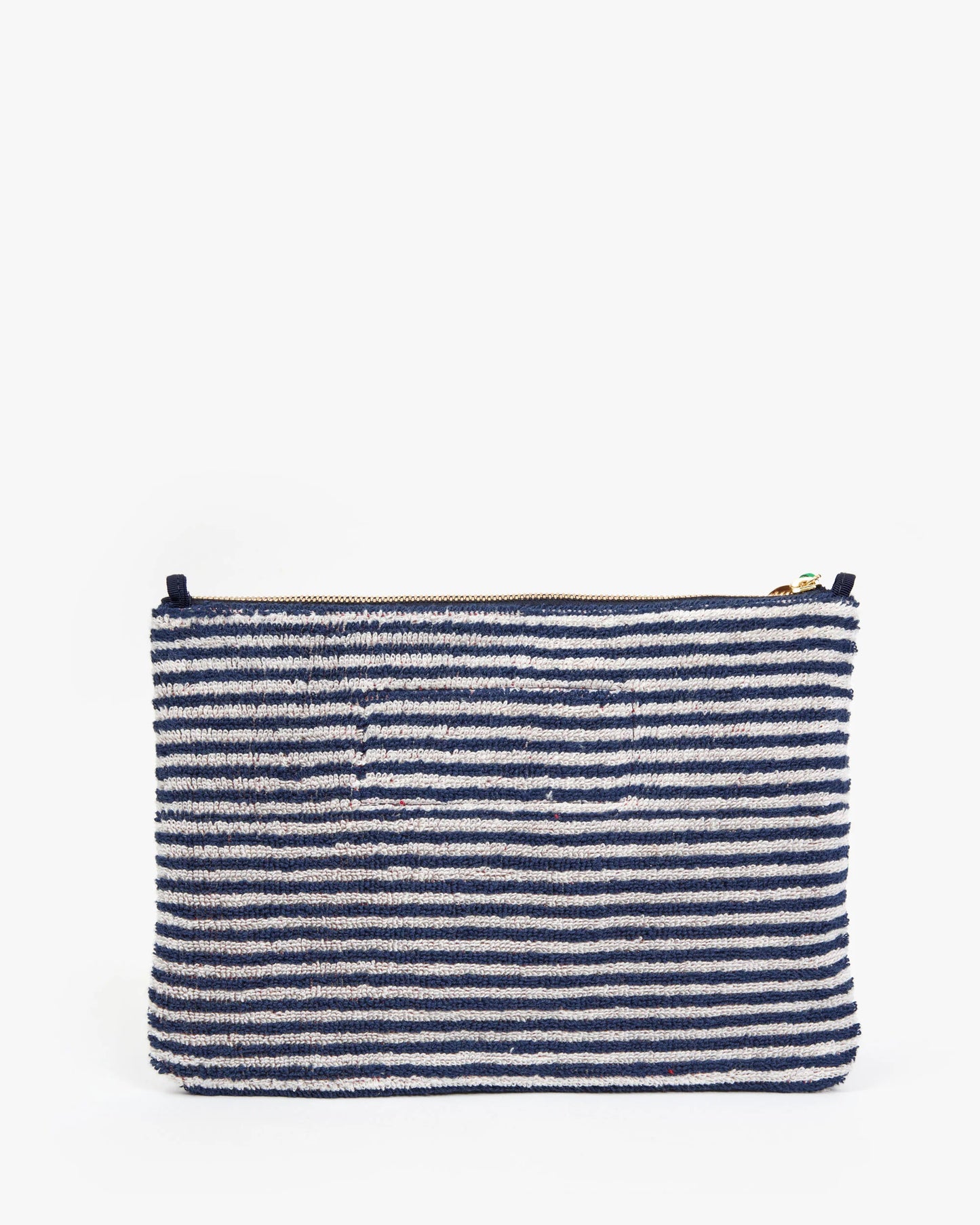 Clare V Flat Clutch w/ Tabs, Terry Stripe A La Plage, Deep Dive/Cream