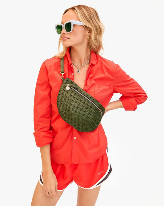 Clare V Grande Fanny, Army Rattan