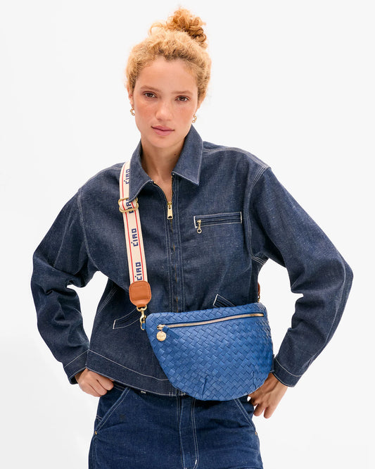 Clare V Adjustable Crossbody Strap, Ciao w/ Double Stripe