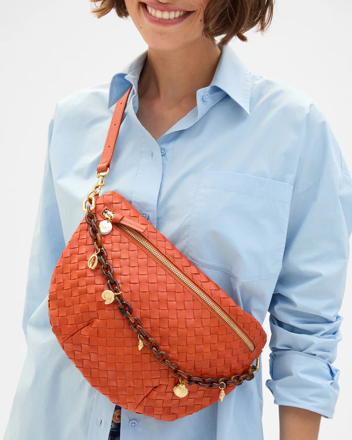 Clare V Shortie Strap Resin w/ Sea Charms, Tortise