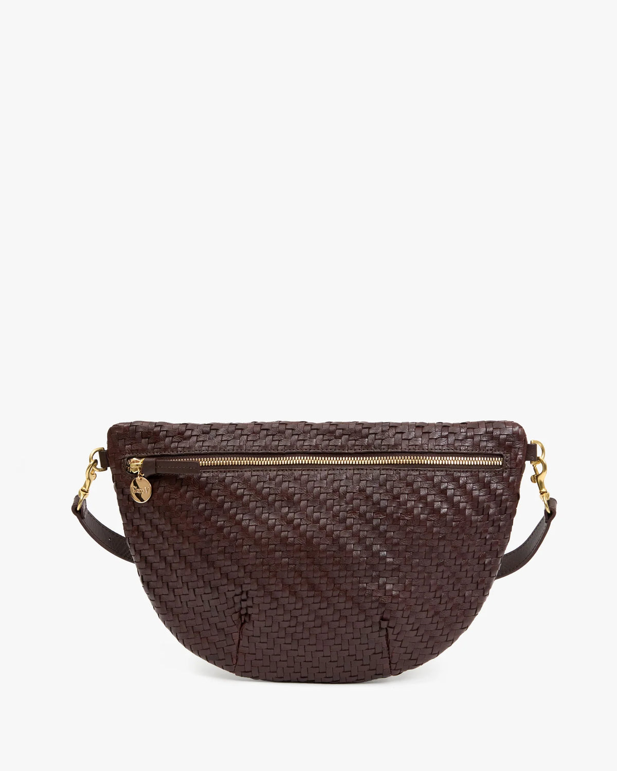 Clare V Grande Fanny Woven Zig Zag, Chocolate