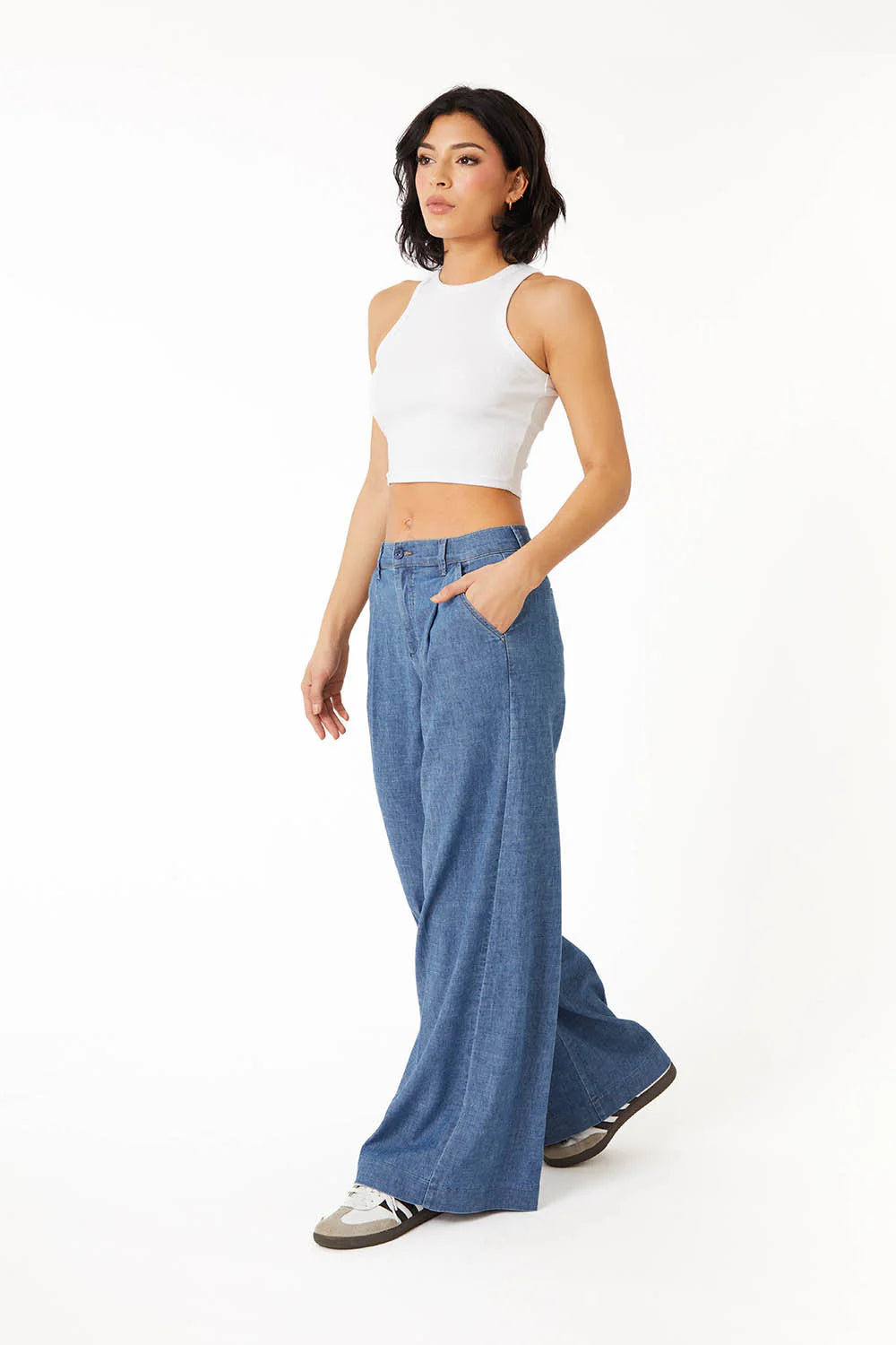 Level 99 Jeans Brooke Pleated Wide Leg Trouser