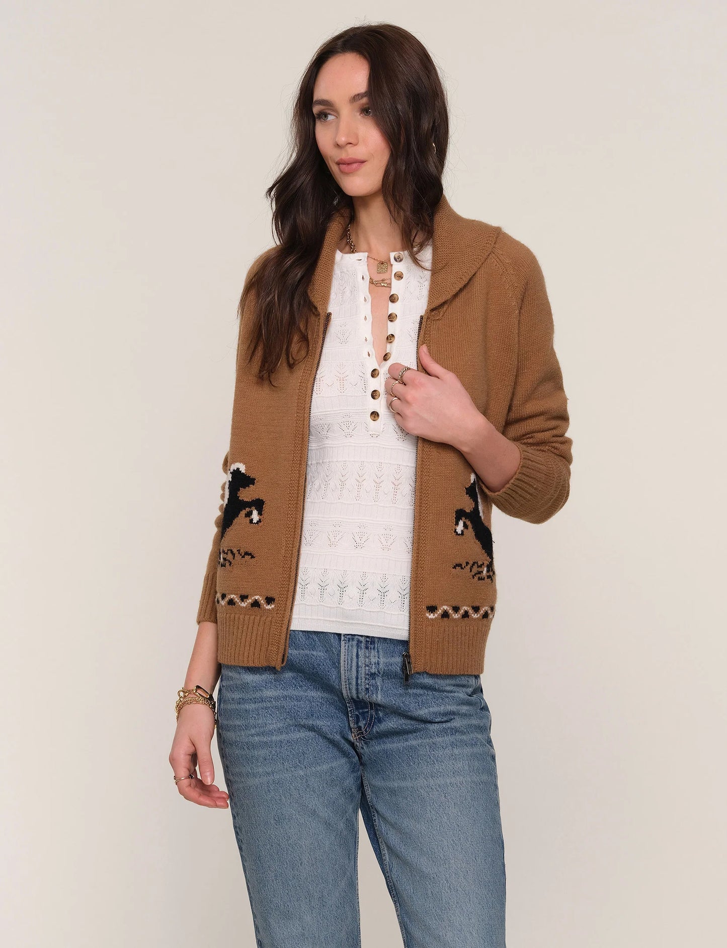 Heartloom Grant Cardi, Camel