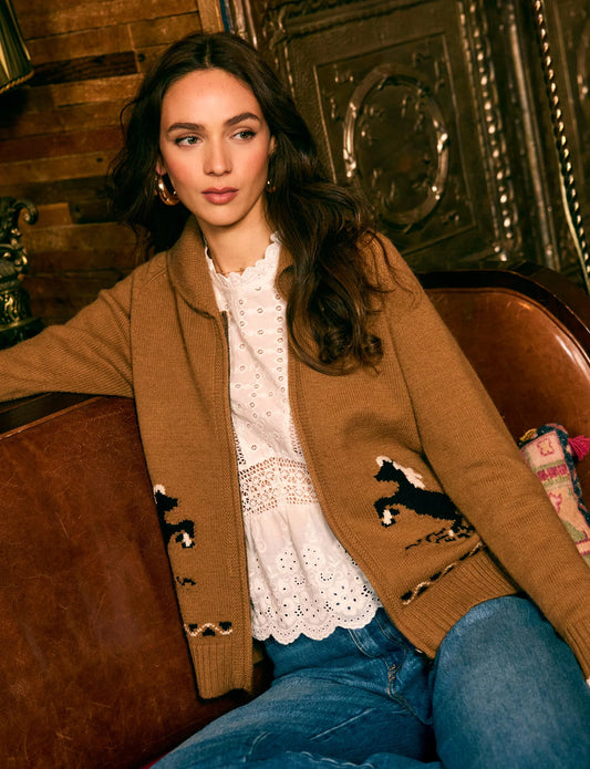 Heartloom Grant Cardi, Camel