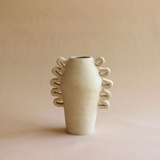 Amanda Hummes Ceramics Mini Sun Vase I, White