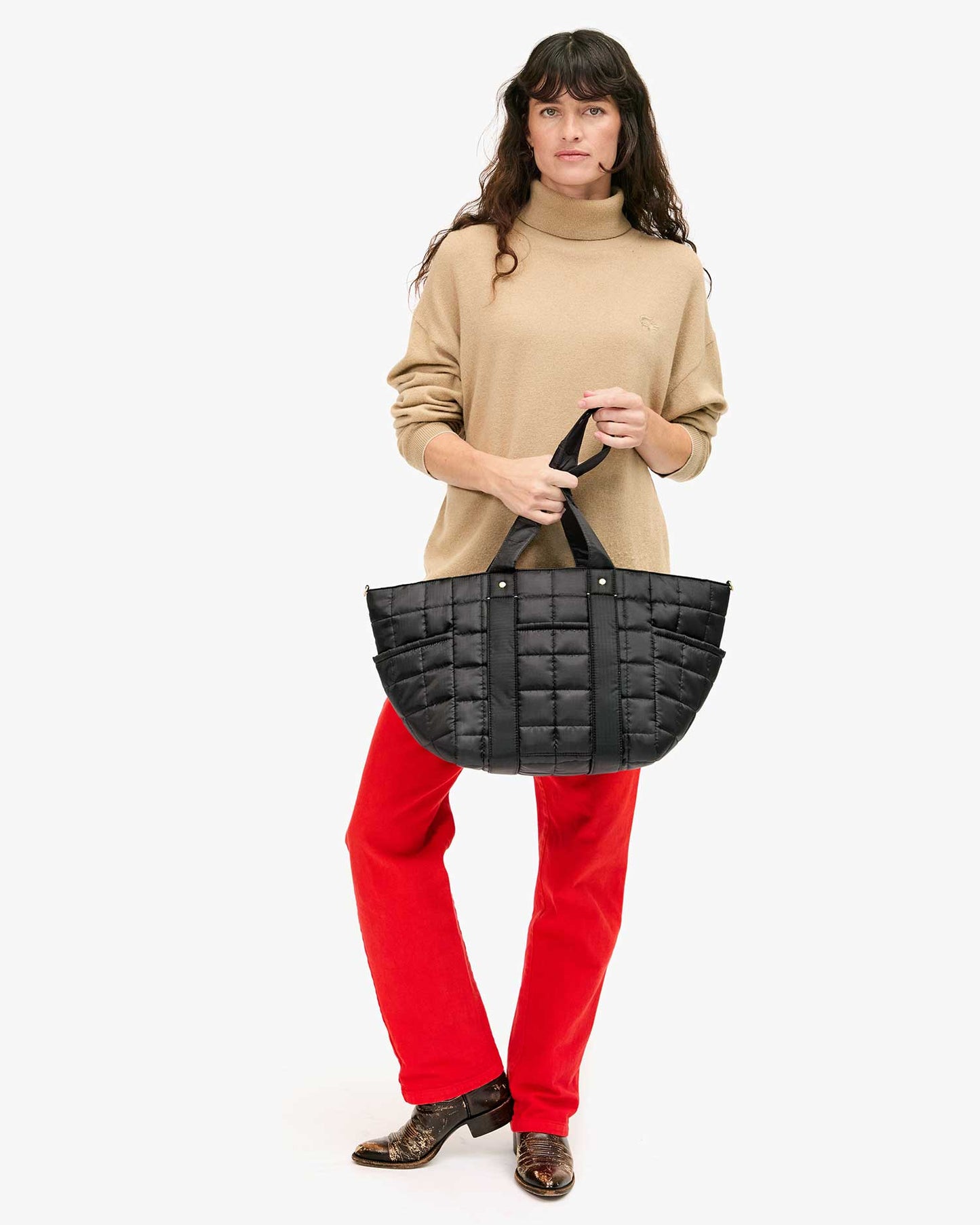 Clare V Le Box Tote Sportif W/ Tabs Quilted Ripstop - Multiple Options