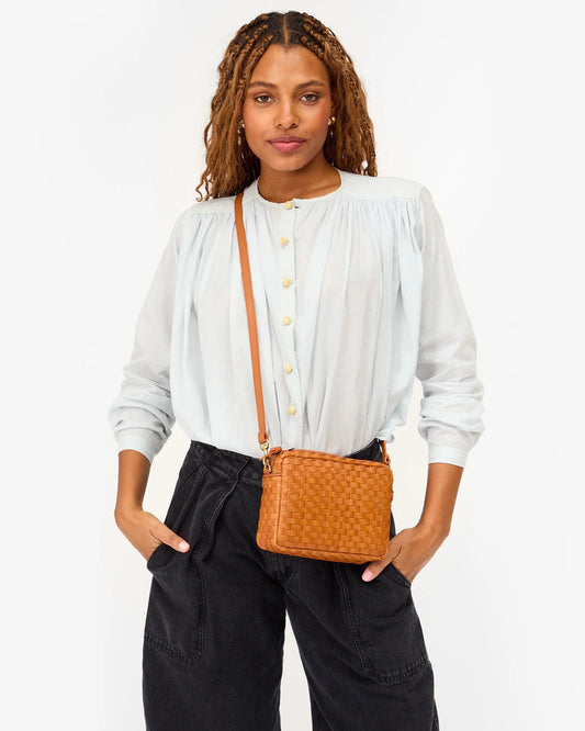 Clare V Midi Sac, Woven Checker