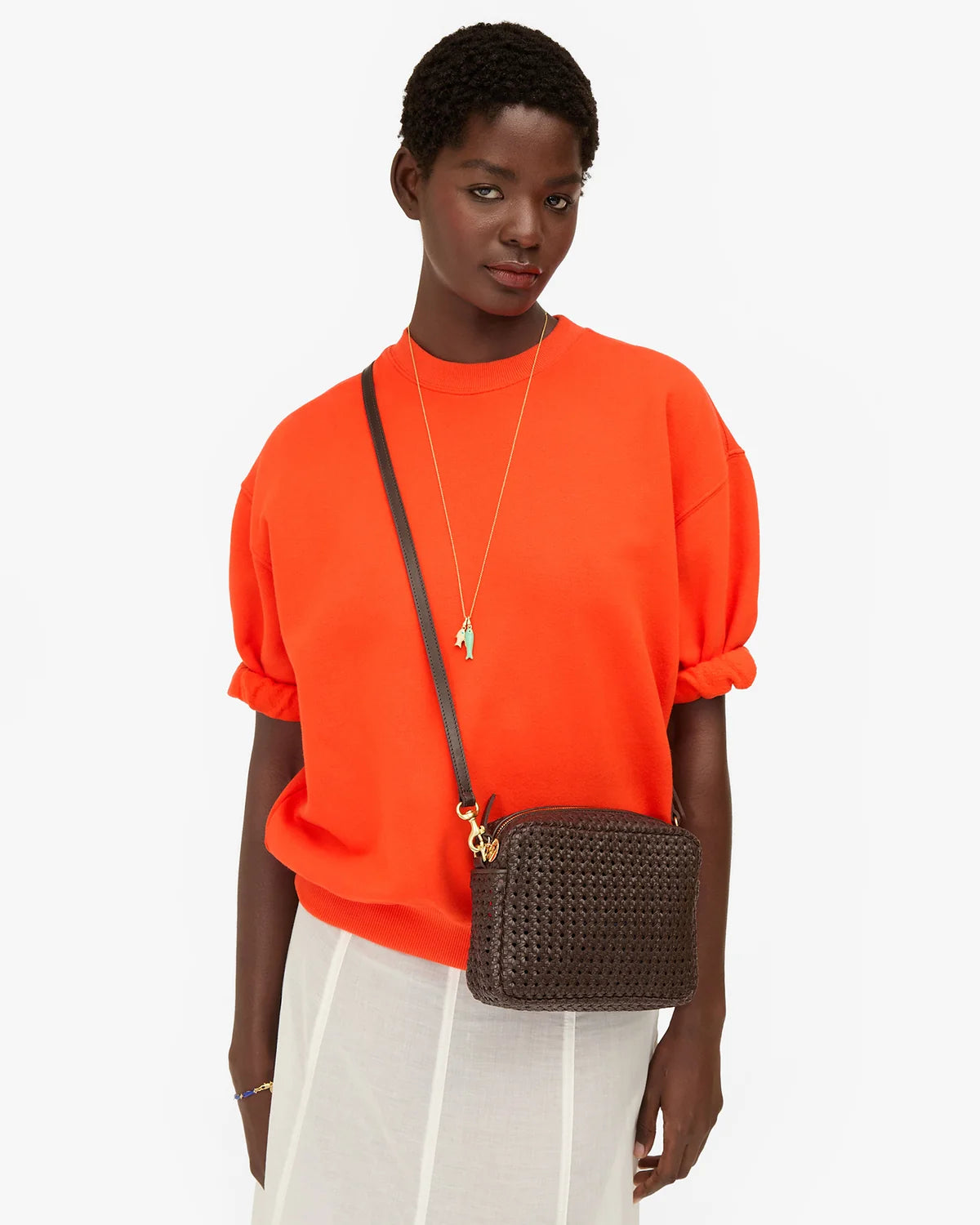 Clare V Midi Sac, Chocolate Rattan