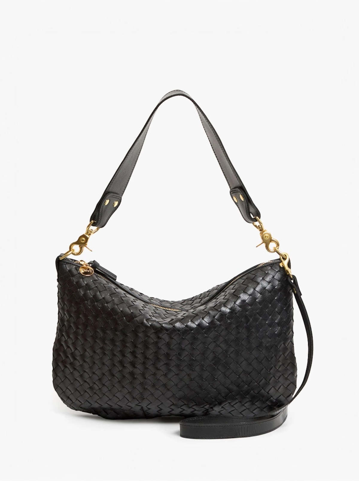 Clare V Moyen Messenger, Diagonal Woven Black