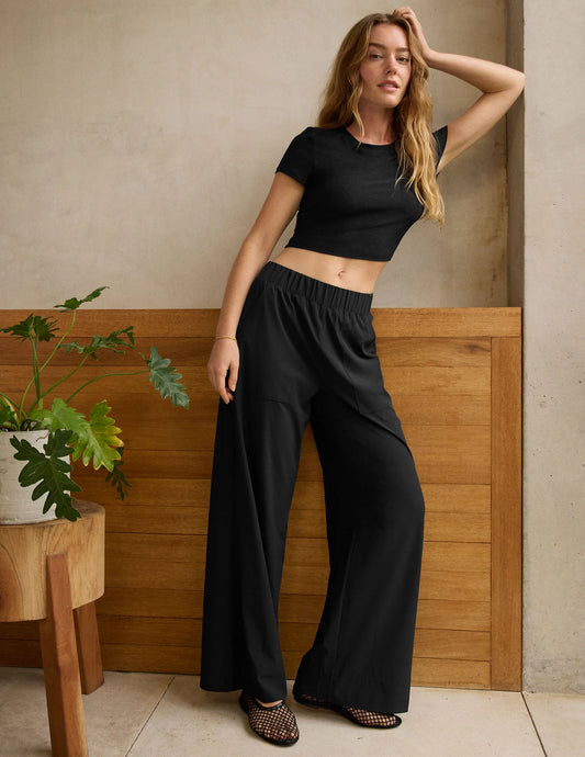 Beyond Yoga Easy Wide Leg Pant, Black