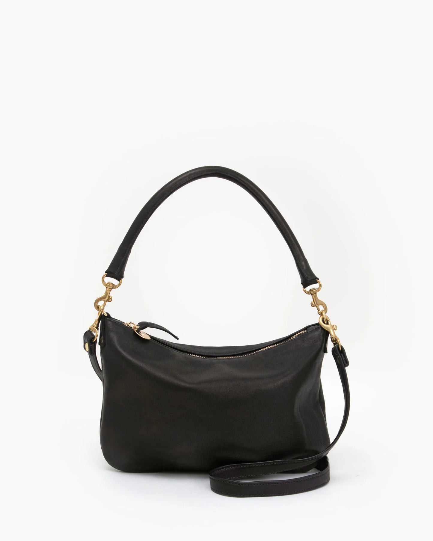 Clare V Petite Moyen Messenger, Italian Nappa Black