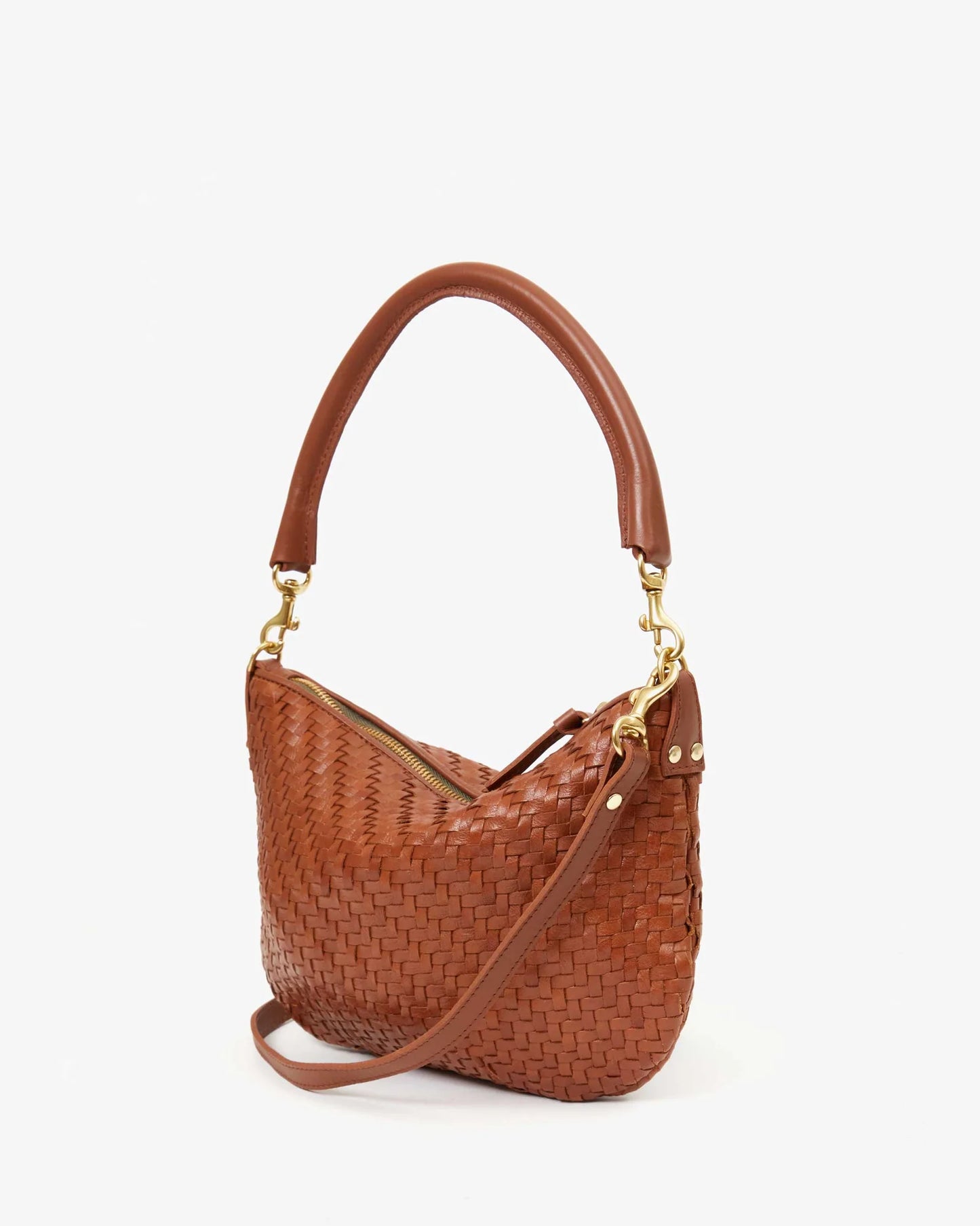 Clare V Petite Moyen Messenger Woven, Hazelnut