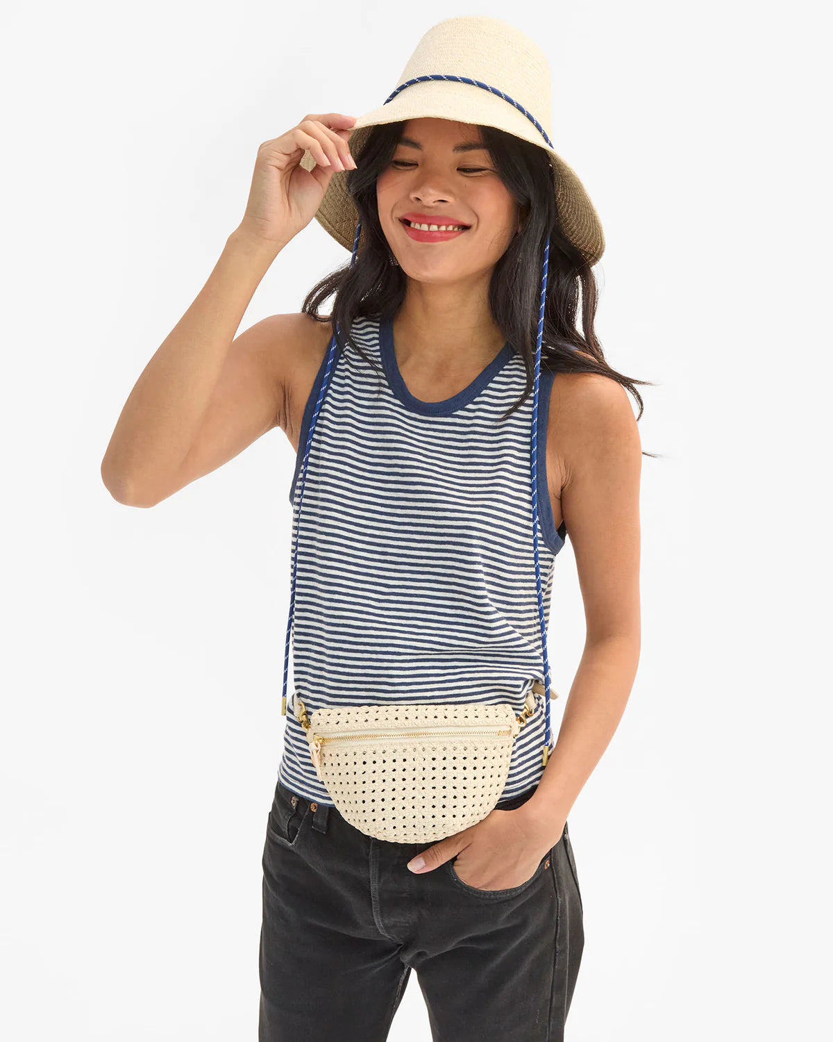 Clare V Petite Fanny, Rattan/Cream