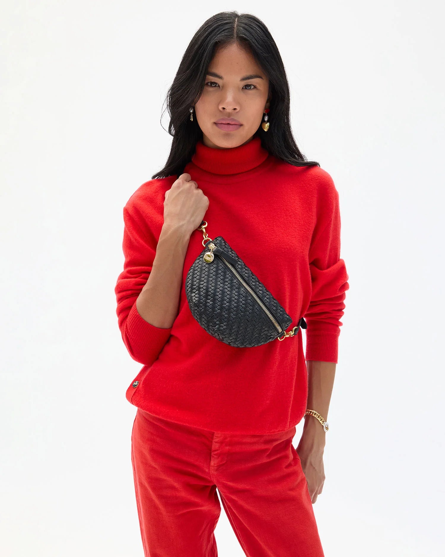 Clare V Petite Fanny, Woven Zig Zag, Black – The Find North