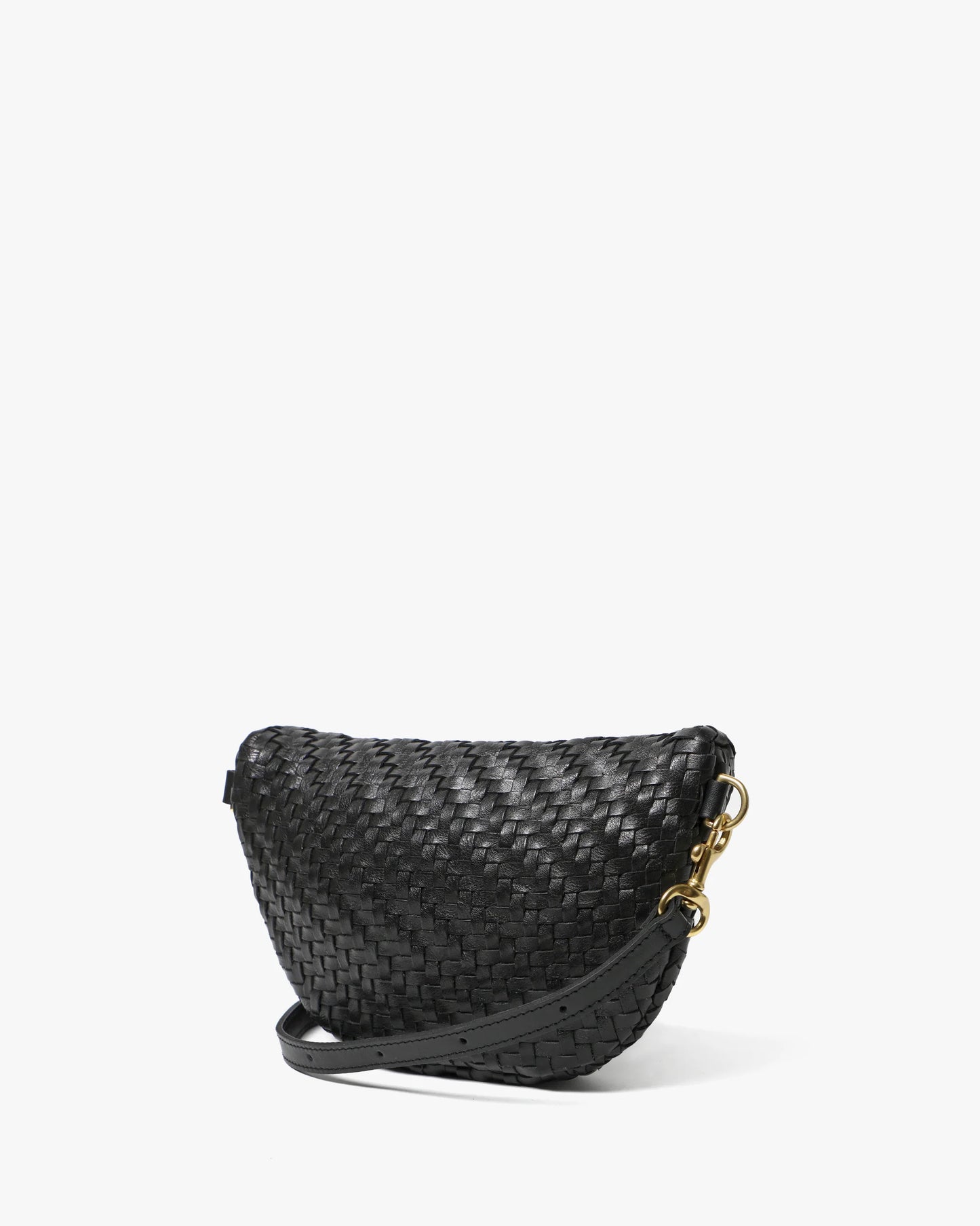 Clare V Petit Fanny, Woven Zig Zag, Black