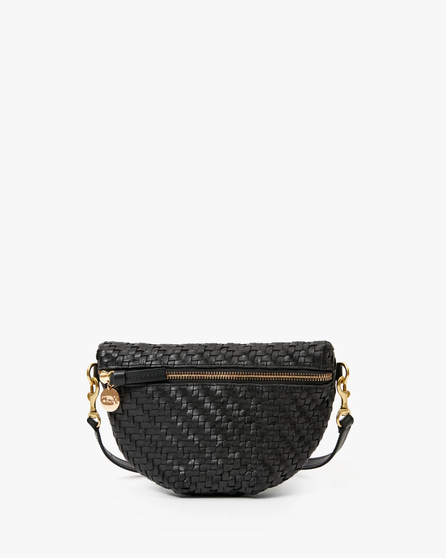 Clare V Petit Fanny, Woven Zig Zag, Black