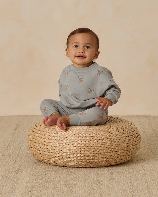 Quincy Mae Relaxed Sweatshirt, Moose/Blue